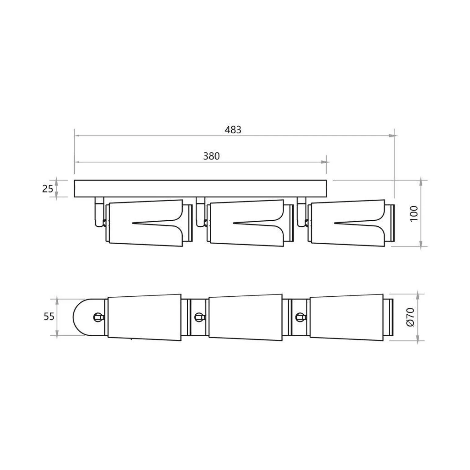 FLOWER WHITE CHROME SPOT 3xGU10 (ML0274) - Milagro
