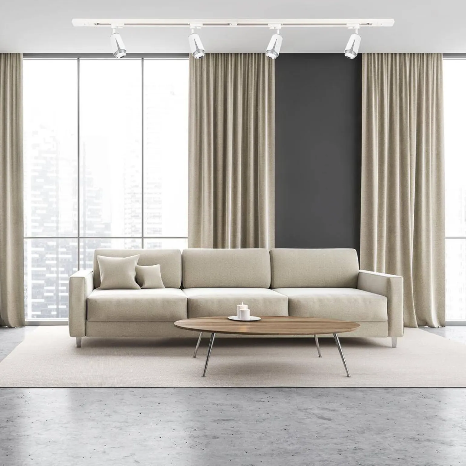 FLOWER WHITE CHROME TRACK 1xGU10 (ML0271) - Milagro