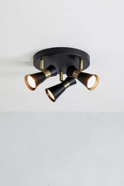 FOLIE Ceiling Round 3L Black/Antique Brass (108626) Markslojd