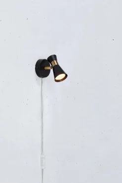 FOLIE Wall 1L Black/Antique Brass (108625) Markslojd