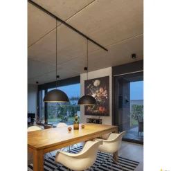 FORCHINI M, lampa wisząca do szyny wysokonapięciowej 1-fazowej, TC-(D,H,T,Q)SE, okrągła, kolor czarny/złoty, Ø 40 cm, z adapterem 1-fazowym czarnym (143932) - SLV