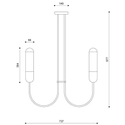 FUNSUI B czarny żyrandol w rozmiarze S (FNB522R02) - Ummo