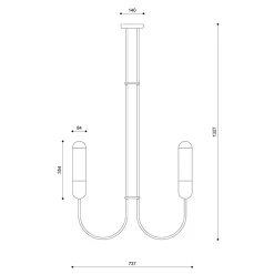 FUNSUI B czarny żyrandol w rozmiarze M (FNB522R03) - Ummo