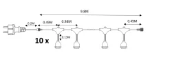 GIRLANDA 10 METRÓW (bez żarówek) (EKO6918) - Eko-Light