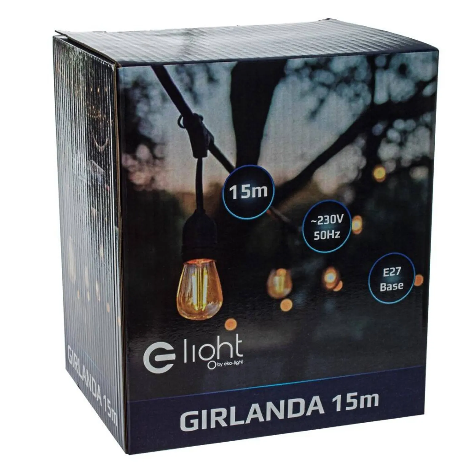 GIRLANDA 15 METRÓW (bez żarówek) (EKO6932) - Eko-Light