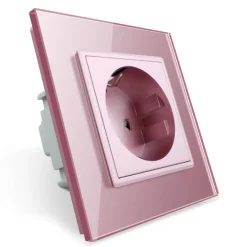 Gniazdo elektryczne 16 A z różowym panelem szklanym (VL-W01EU-67) LIVOLO