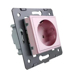 Gniazdo elektryczne 16 A z różowym panelem szklanym (VL-W01EU-67) LIVOLO