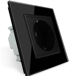 Gniazdo elektryczne 16 A z czarnym panelem szklanym (VL-W01EU-62) LIVOLO