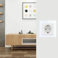 Gniazdo elektryczne 16 A z czarnym panelem szklanym (VL-W01EU-62) LIVOLO