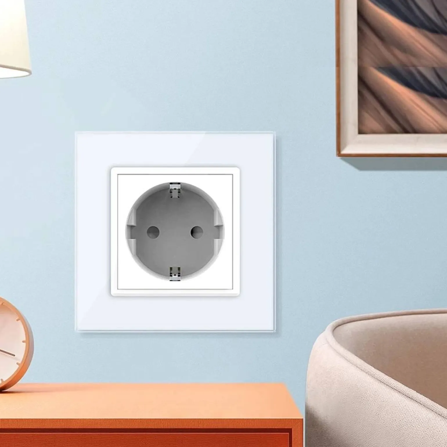 Gniazdo elektryczne 16 A ze złotym panelem szklanym (VL-W01EU-63) LIVOLO