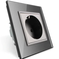 Gniazdo elektryczne 16 A ze srebrnym panelem szklanym (VL-W01EU-64) LIVOLO