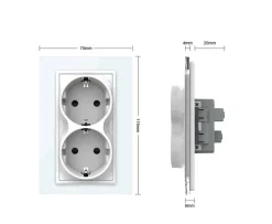 GNIAZDO ELEKTRYCZNE PODWÓJNE do pojedynczej puszki (VL-71EU2-64) - Livolo