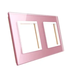 Gniazdo podwójne elektryczne 16A z różowym panelem szklanym (VL-W02G-67) LIVOLO
