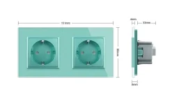 Gniazdo podwójne elektryczne 16A z białym panelem szklanym (VL-W02G-61) LIVOLO