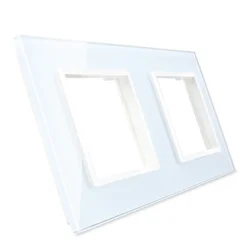 Gniazdo podwójne z bolcem 2 x 230V 16A z białym panelem szklanym (VL-W02FR-61) LIVOLO