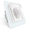 Gniazdo 230V 16A z białym panelem szklanym i nakładką bryzgoszczelną (VL-W01EUNW-61) LIVOLO