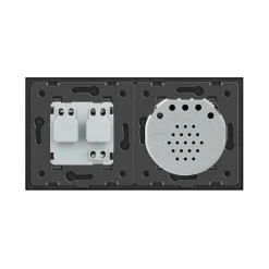 Gniazdo 230V 16A z włącznikiem dotykowym pojedynczym z ramką szklaną Białą (VL-C701EU-61) LIVOLO