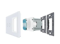 Gniazdo 230V 16A z włącznikiem dotykowym podwójnym z ramką szklaną Różową (VL-C702EU-67) LIVOLO