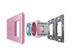 Gniazdo 230V 16A z włącznikiem dotykowym pojedynczym z ramką szklaną złotą (VL-C701EU-63) LIVOLO