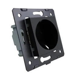 Gniazdo 230V 16A z włącznikiem dotykowym pojedynczym z ramką szklaną czarną (VL-C701EU-62) LIVOLO