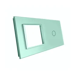 Gniazdo 230V 16A z włącznikiem dotykowym pojedynczym z ramką szklaną zieloną (VL-C701EU-68) LIVOLO