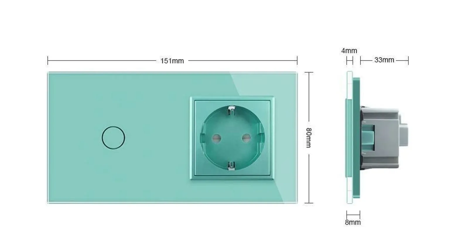 Gniazdo 230V 16A z włącznikiem dotykowym pojedynczym z ramką szklaną różową (VL-C701EU-67) LIVOLO