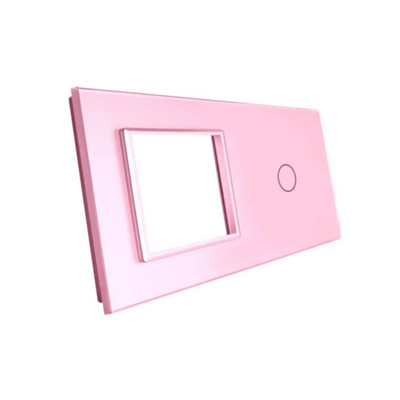 Gniazdo 230V 16A z włącznikiem dotykowym pojedynczym z ramką szklaną różową (VL-C701EU-67) LIVOLO