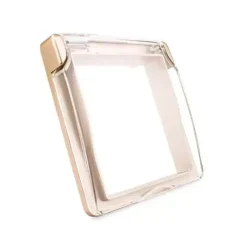 Gniazdo 230V 16A ze złotym panelem szklanym i nakładką bryzgoszczelną (VL-W01EUNW-63) LIVOLO