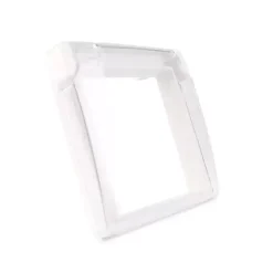 Gniazdo z bolcem 230V 16A z białym panelem szklanym i nakładką bryzgoszczelną (VL-W01FRNW-61) LIVOLO