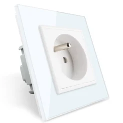 Gniazdo z bolcem 230V 16A z białym panelem szklanym (VL-W01FR-61) LIVOLO