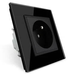 Gniazdo z bolcem 230V 16A z czarnym panelem szklanym (VL-W01FR-62) LIVOLO