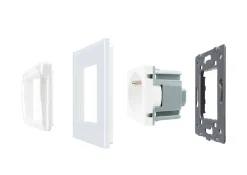 Gniazdo z bolcem 230V 16A z czarnym panelem szklanym i nakładką bryzgoszczelną (VL-W01FRNW-62) LIVOLO