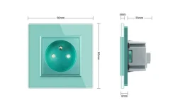 Gniazdo z bolcem 230V 16A z różowym panelem szklanym (VL-W01FR-67) LIVOLO