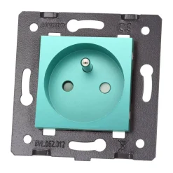 Gniazdo z bolcem 230V 16A z zielonym panelem szklanym (VL-W01FR-68) LIVOLO