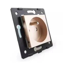 Gniazdo z bolcem 230V 16A ze złotym panelem szklanym (VL-W01FR-63) LIVOLO