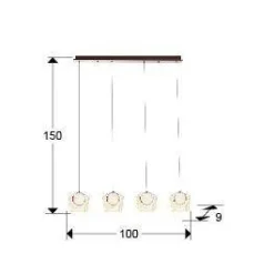 Ingrid lampa wisząca 4L (279680) - Schuller