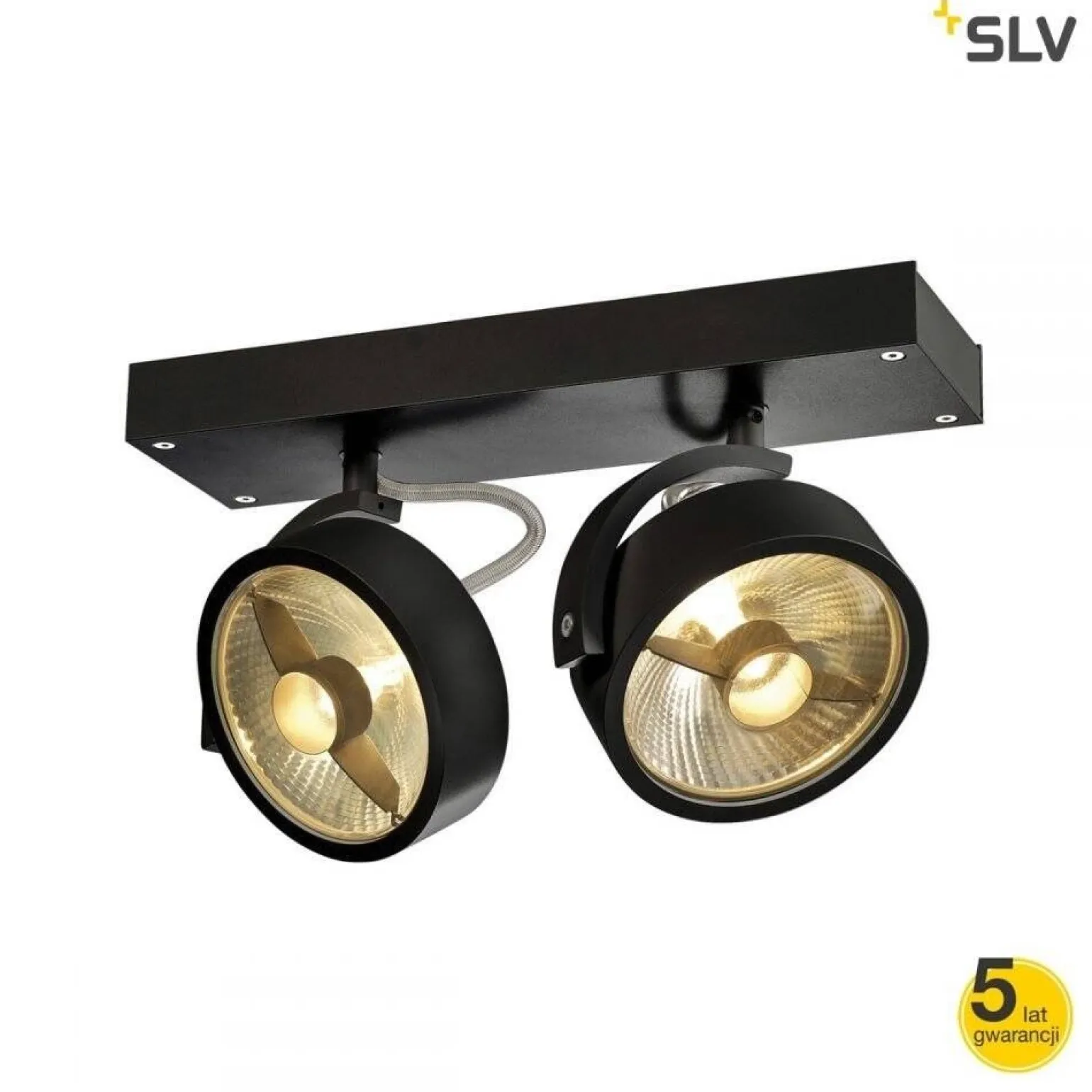 KALU 2 QPAR111, ścienna/sufitowa, czarna, max. 75W