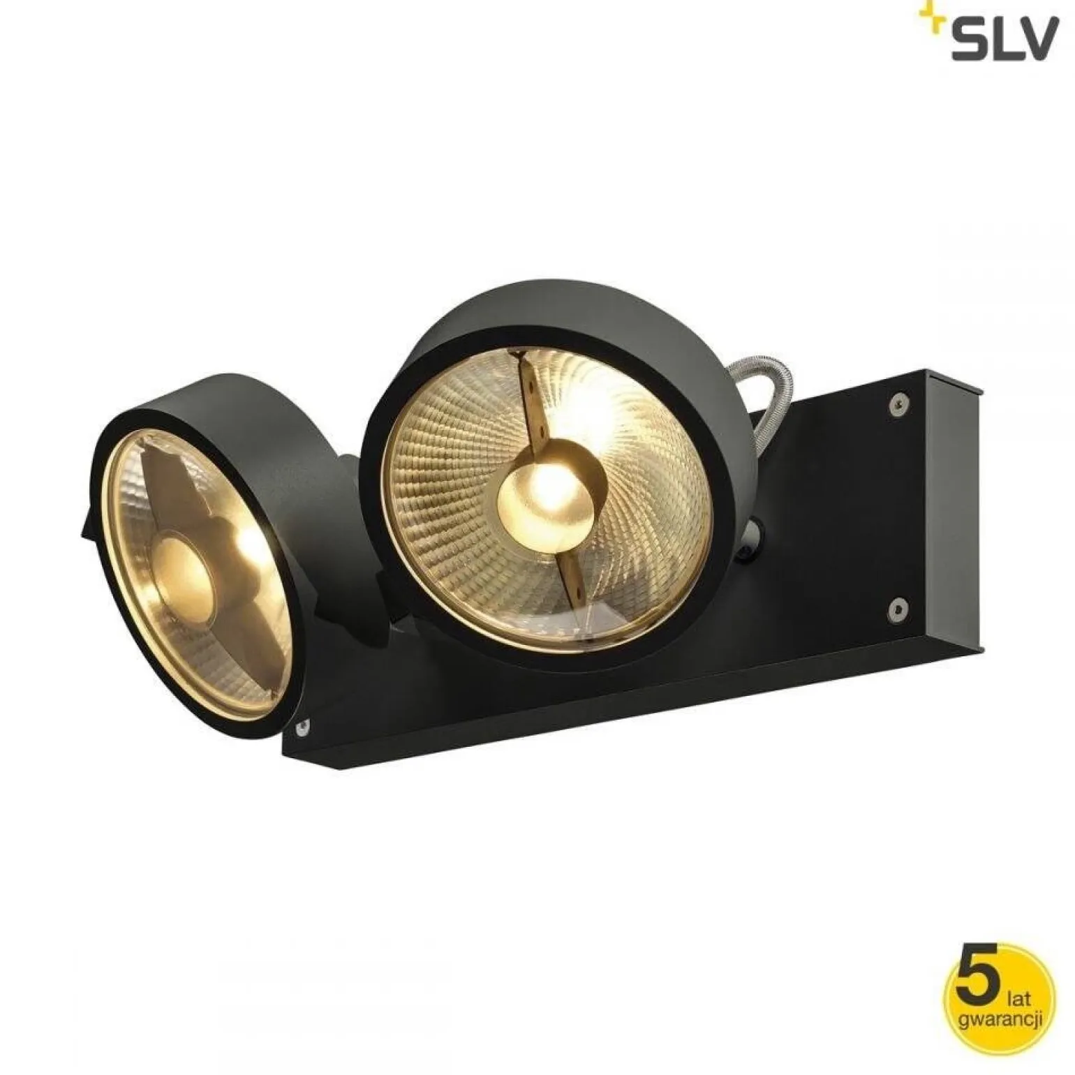 KALU 2 QPAR111, ścienna/sufitowa, czarna, max. 75W