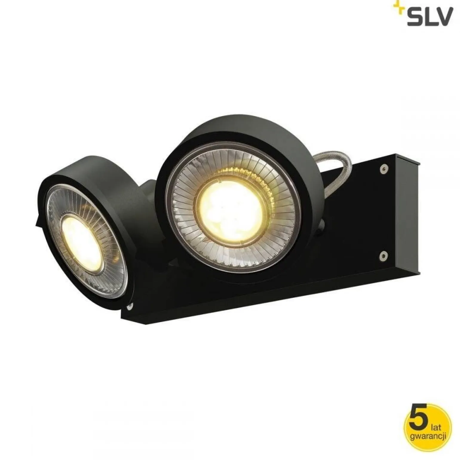 KALU 2 QPAR111, ścienna/sufitowa, czarna, max. 75W