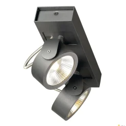 KALU, lampa ścienna i sufitowa, dwupunktowa, LED, 3000K, czarna, 60° (1000129) - SLV