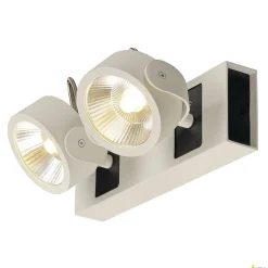 KALU, lampa ścienna i sufitowa, dwupunktowa, LED, 3000K, biała/czarna, 60° (1000130) - SLV
