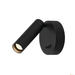 KARPO, lampa ścienna i sufitowa, jednopunktowa, LED, 3000K, okrągła, czarna, z wyłącznikiem, 7,5W (152340) - SLV