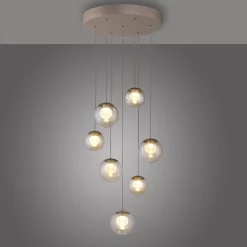 Kaskadowa lampa na pilota, z regulacją światła i wysokości BRĄZOWA (2587-97) - Paul Neuhaus