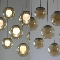 Kaskadowa lampa na pilota, z regulacją światła i wysokości BRĄZOWA (2587-97) - Paul Neuhaus