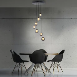 Kaskadowa lampa na pilota, z regulacją światła i wysokości SZARA (2587-15) - Paul Neuhaus