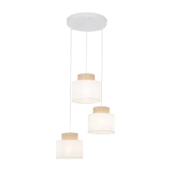 Kaskadowa lampa wisząca DUO WHITE JUTA 3 KOŁO (2594) - TK Lighting