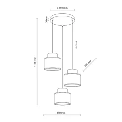 Kaskadowa lampa wisząca DUO WHITE JUTA 3 KOŁO (2594) - TK Lighting