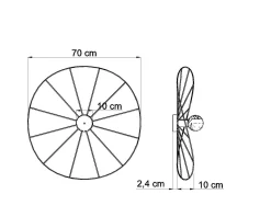 Kinkiet / Plafon ESKOLA 70 czarny (TH.013CZ) - Thoro Lighting