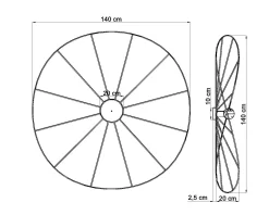 Kinkiet / Plafon ESKOLA 140 czarny (TH.015CZ) - Thoro Lighting