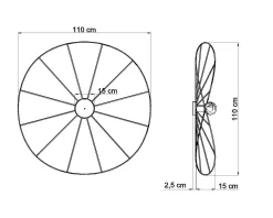 Kinkiet / Plafon ESKOLA 110 czarny (TH.014CZ) - Thoro Lighting